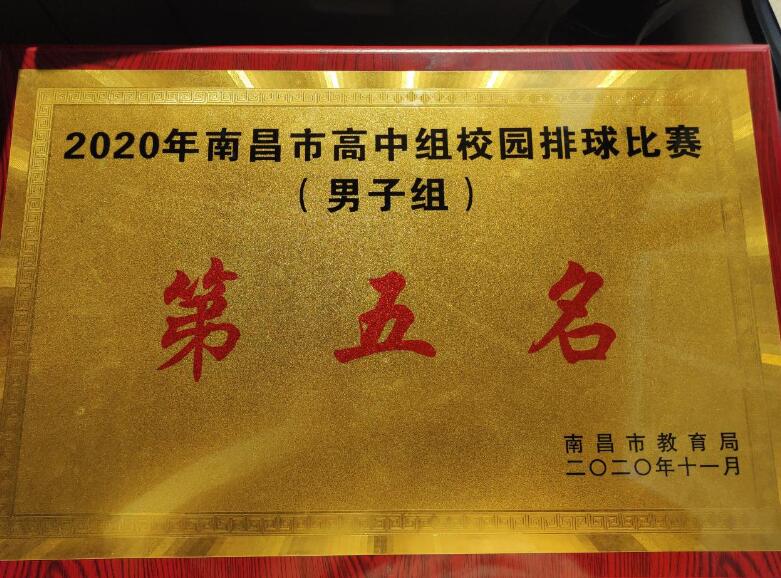 熱烈祝賀南昌向遠軌道技術(shù)學校榮獲2020年南昌市高中組校園排球賽第五名