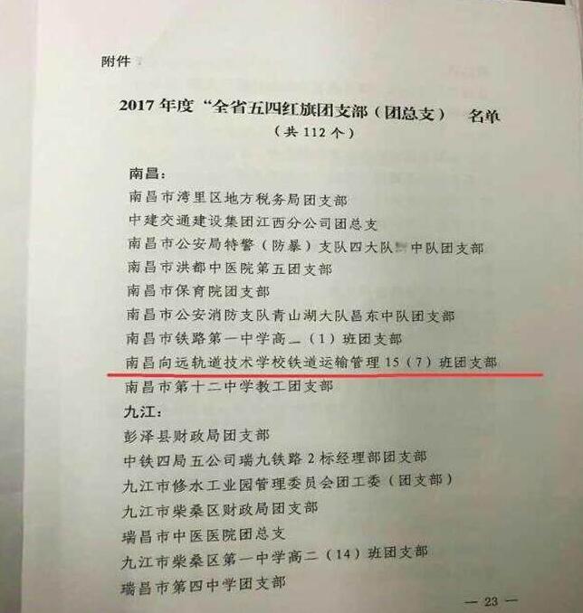 南昌向遠軌道技術(shù)學校迎來“全省五四紅旗團支部”榮譽之花的璀璨綻放